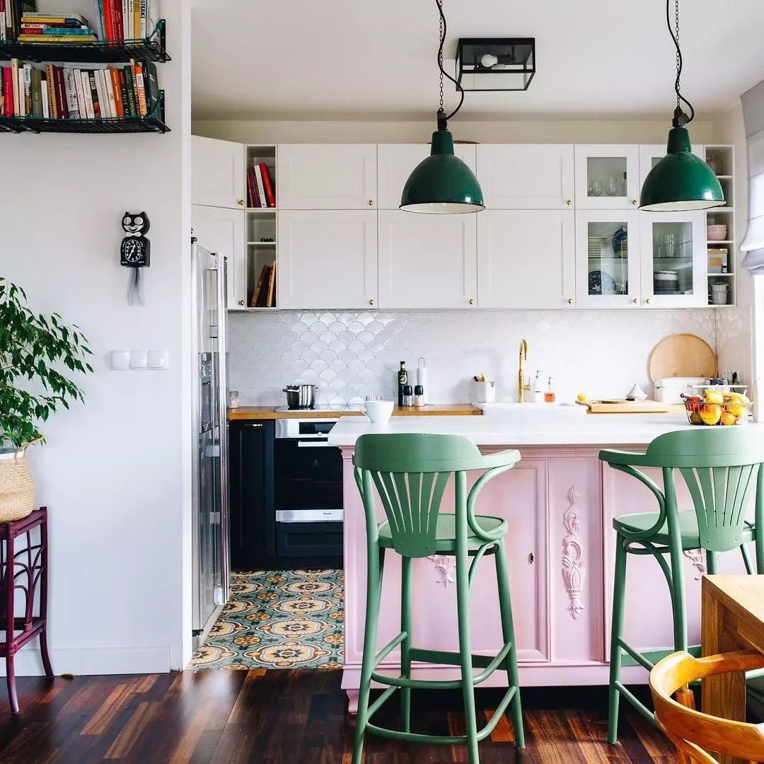 101 Kitchen Island Ideas That Will Transform Your Cooking Space 67 A Bubblegum Pink Kitchen Island