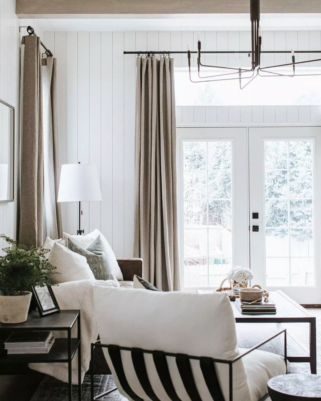 16 Stunning French Door Curtain Ideas to Transform Your Home 7 A Classic Choice