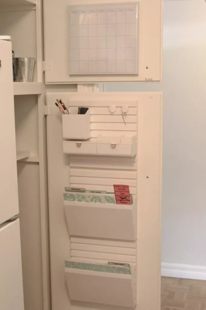 21 Brilliant Family Organization Hub Ideas to Transform Your Home Into an Organized Haven A Command Center Behind a Cabinet