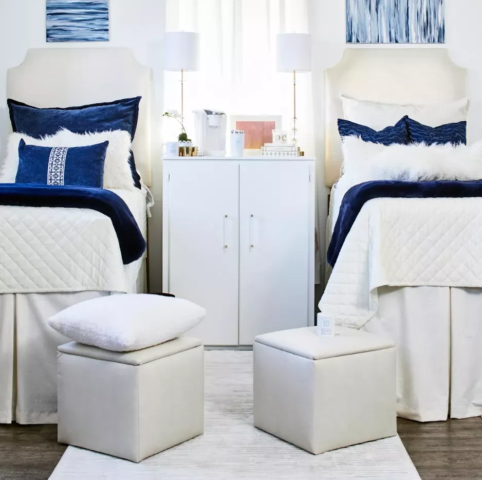 25 Smart Dorm Room Organization Ideas to Transform Your Tiny Space A Dorm Room With a Nightstand for Storage