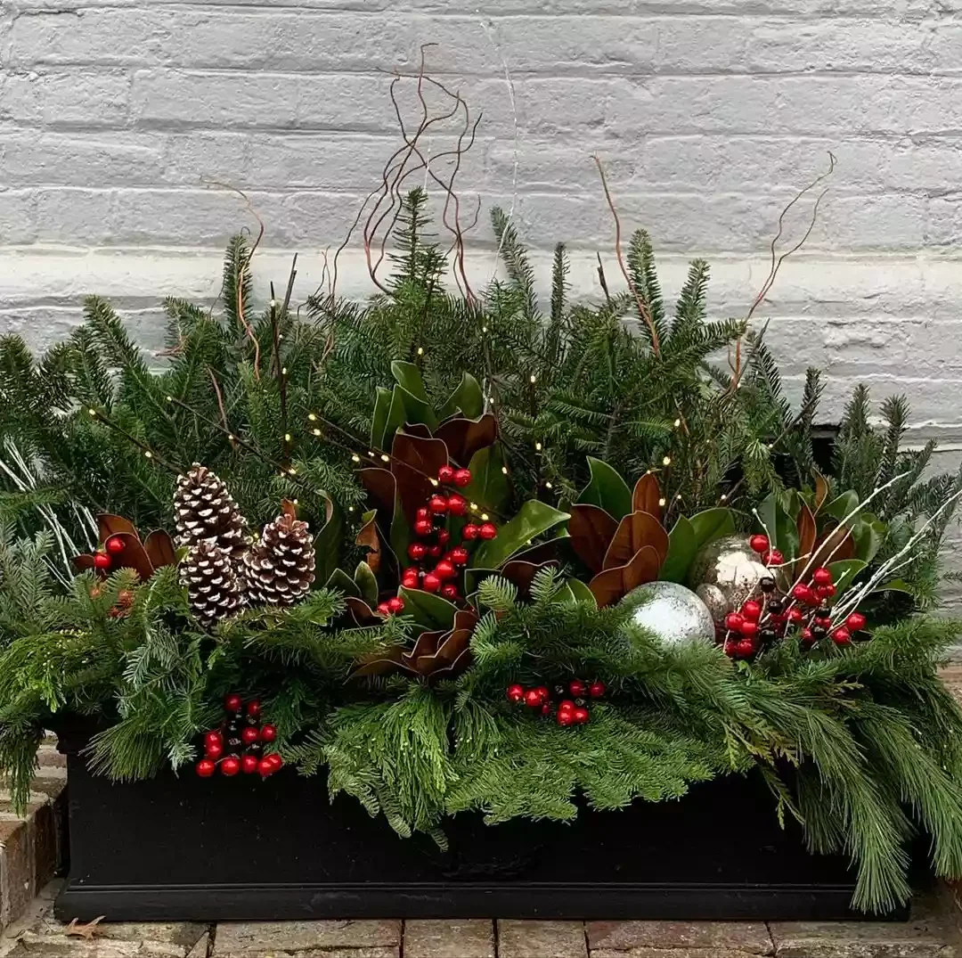 13 Stunning Winter Window Box Designs That'll Transform Your Home's Curb Appeal 10 A Little Bit Christmasy