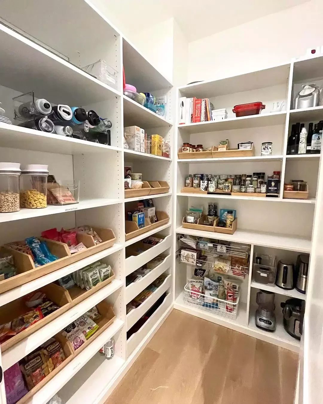 37 Corner Pantry Ideas to Transform Your Kitchen Storage A Mixture of Canisters and Bins
