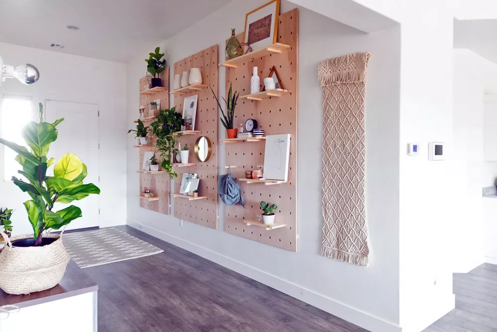 22 Breathtaking Entryway Designs That Create Stunning First Impressions 4 A Natural Wood Pegboard in the Entryway