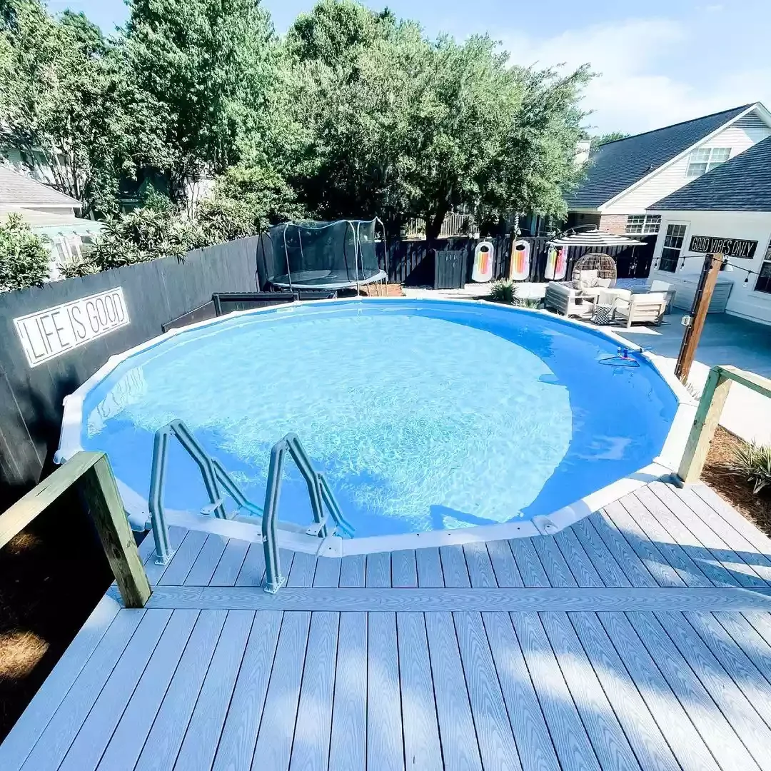 50 Semi-Inground Pool Designs That Transform Any Backyard Into Your Personal Paradise A Pool With a Weatherproof Deck