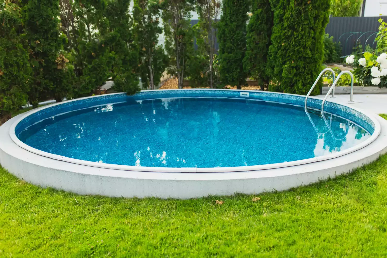 50 Semi-Inground Pool Designs That Transform Any Backyard Into Your Personal Paradise A Simple Concrete Facade