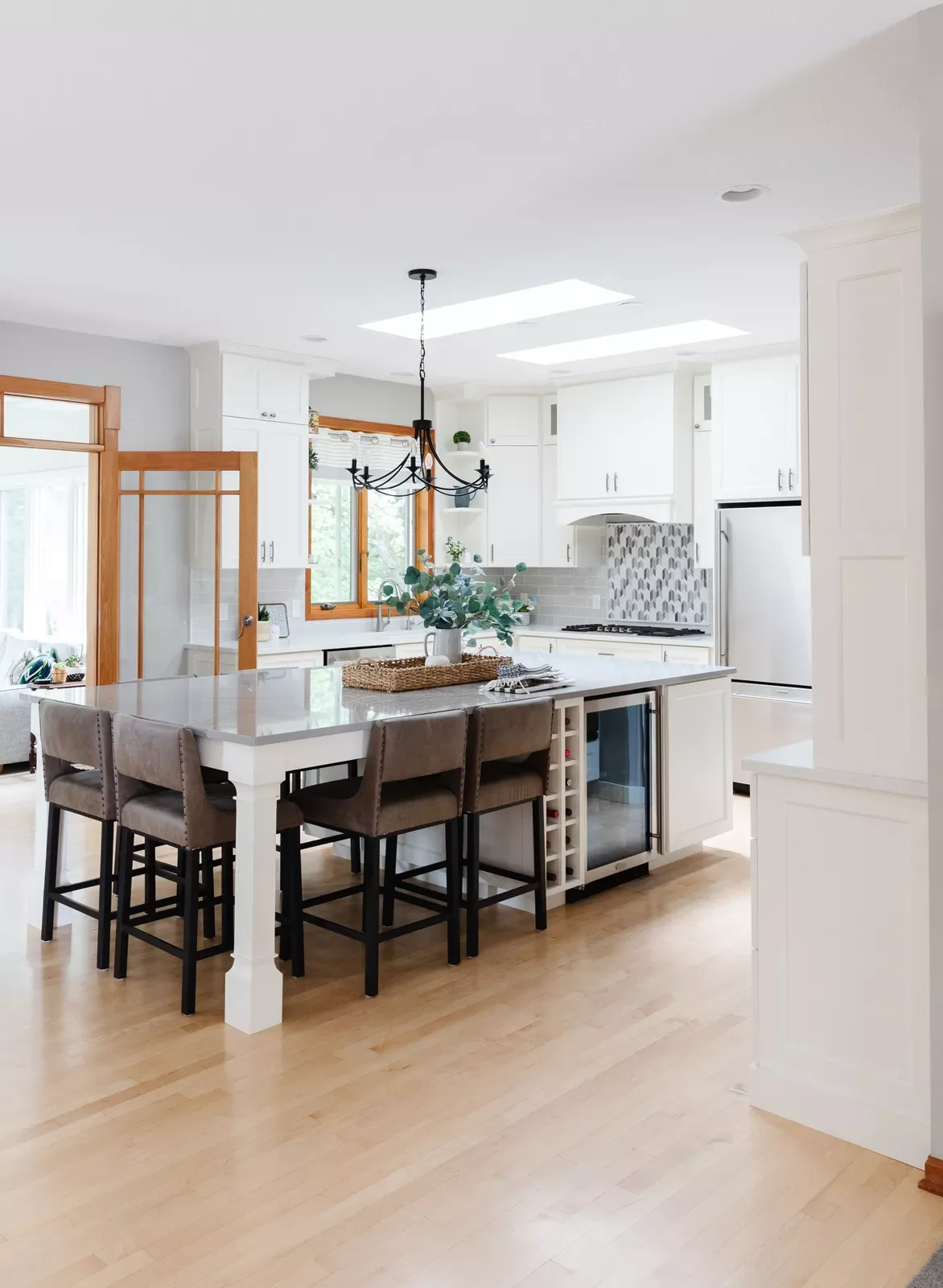 101 Kitchen Island Ideas That Will Transform Your Cooking Space 16 A Spot for a Wine Break