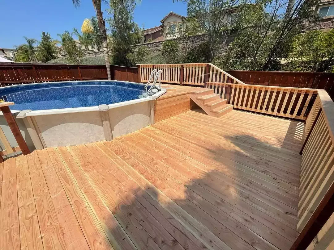 50 Semi-Inground Pool Designs That Transform Any Backyard Into Your Personal Paradise A Two-Level Pool Deck