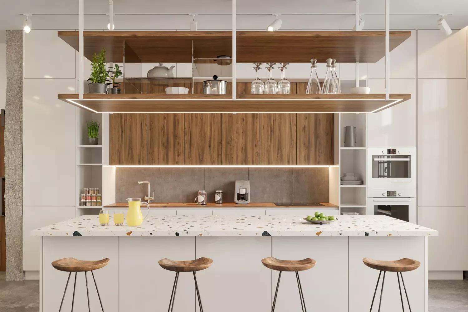26 Creative Kitchen Island Storage Solutions That Transform Your Space Above-Island Shelving