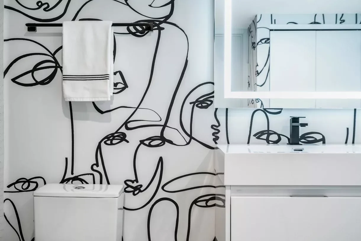 39 Stunning Bathroom Wallpaper Ideas That Will Transform Your Space 22 Abstract Wallpaper