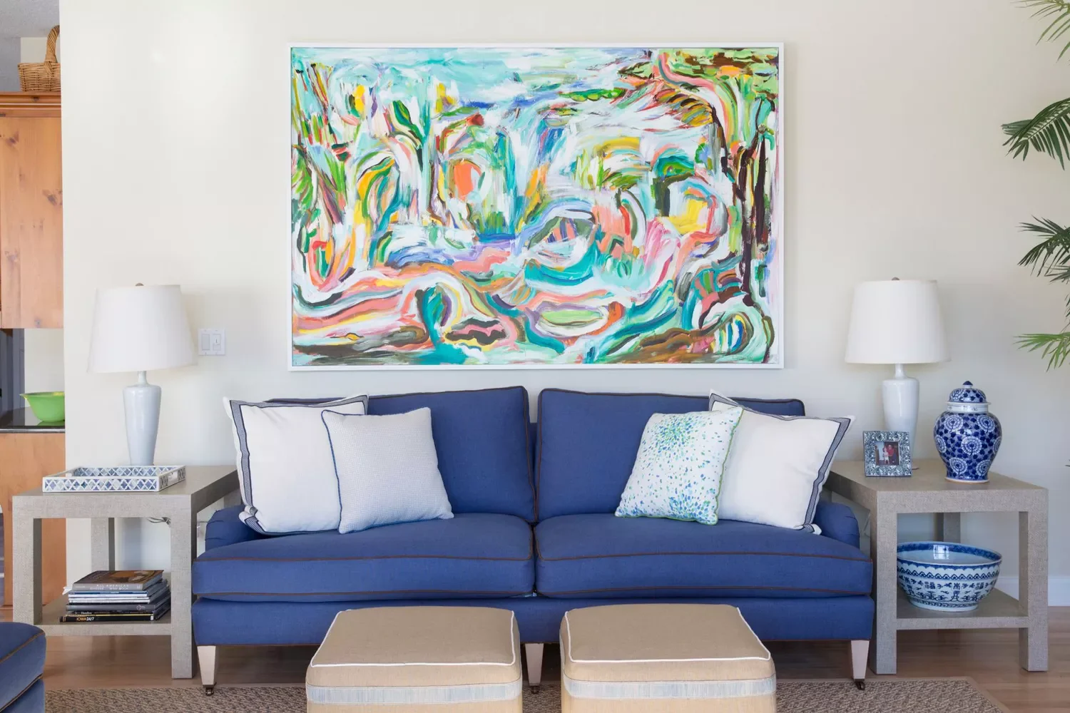 30 Stunning Blue Sofa Living Room Ideas That Will Transform Your Space 24 Accent With Colorful Art