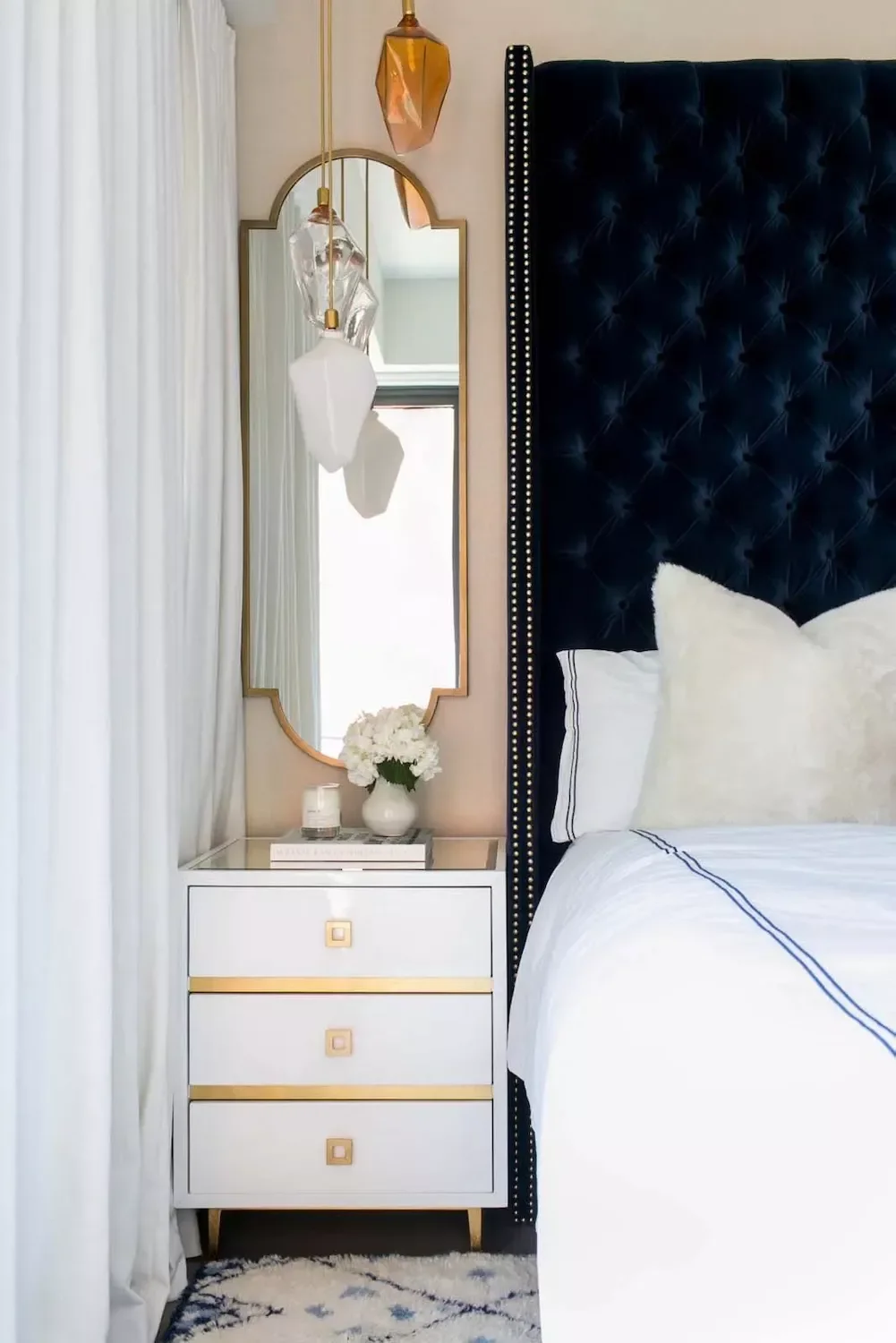 55 Stunning Blue Bedroom Ideas to Transform Your Space Into a Peaceful Haven 45 Accent With Navy Blue