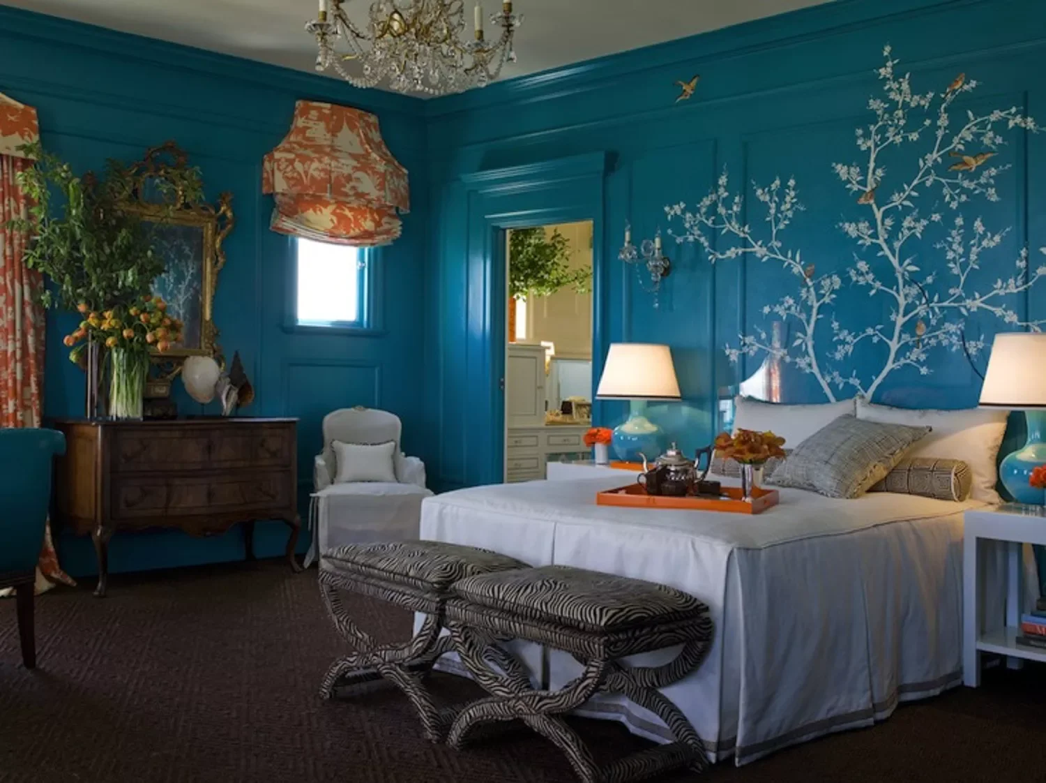 55 Stunning Blue Bedroom Ideas to Transform Your Space Into a Peaceful Haven 56 Accent With Orange