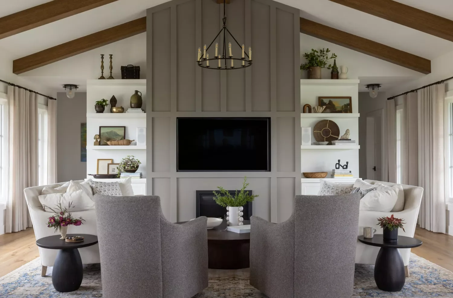 38 Stunning Ceiling Beam Ideas to Transform Your Home 21 Accentuate a Vaulted Ceiling
