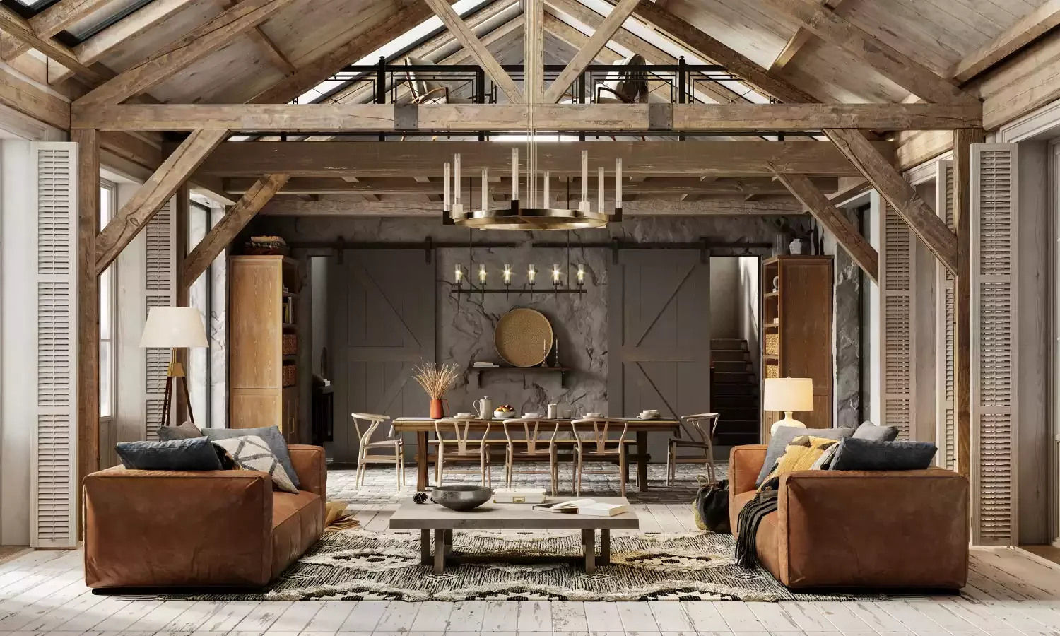 22 Fresh Ways to Give Your Log Cabin a Modern Makeover 11 Achieve Symmetry