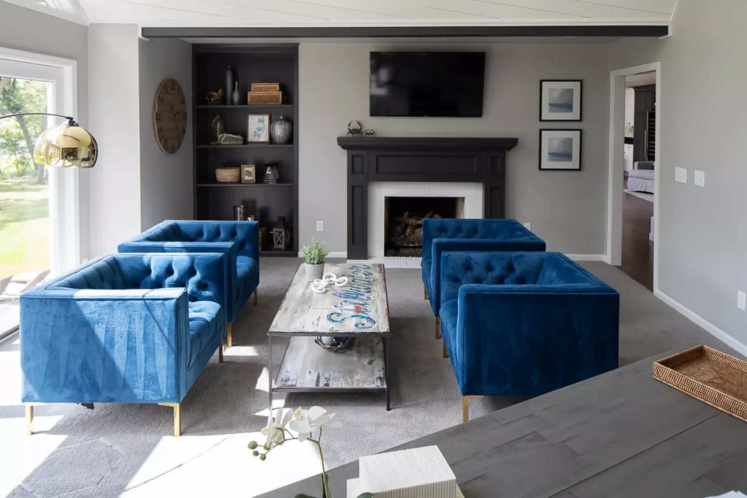 20 Beautiful Living Room Shelving Ideas to Transform Your Space 6 Add Asymmetrical Built-ins