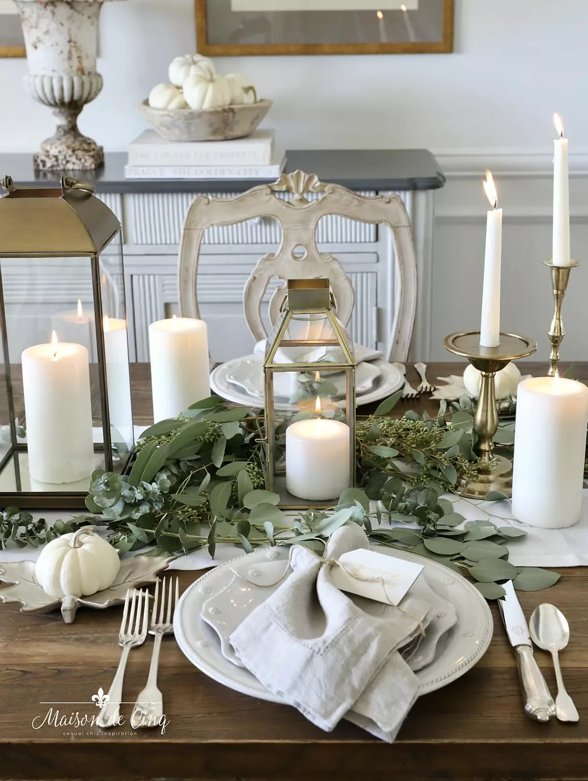78 Beautiful Fall Table Decorating Ideas to Transform Your Seasonal Celebrations 49 Add Brass Notes