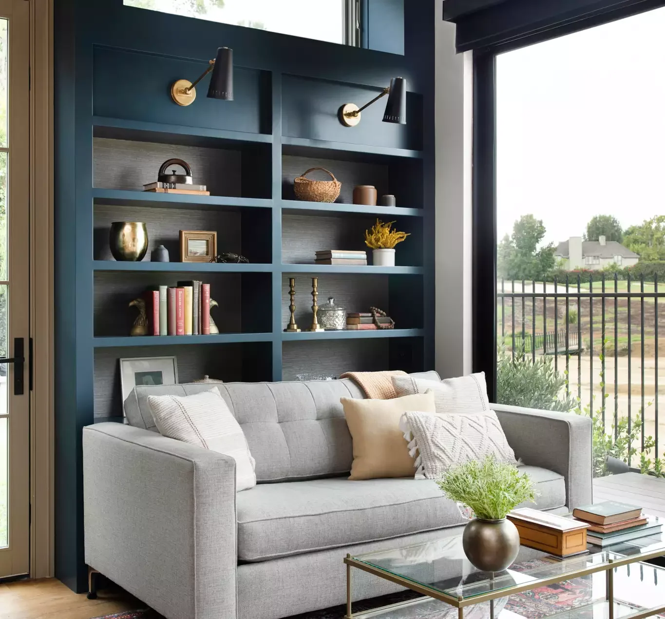 20 Beautiful Living Room Shelving Ideas to Transform Your Space 16 Add Built-ins Behind Your Couch