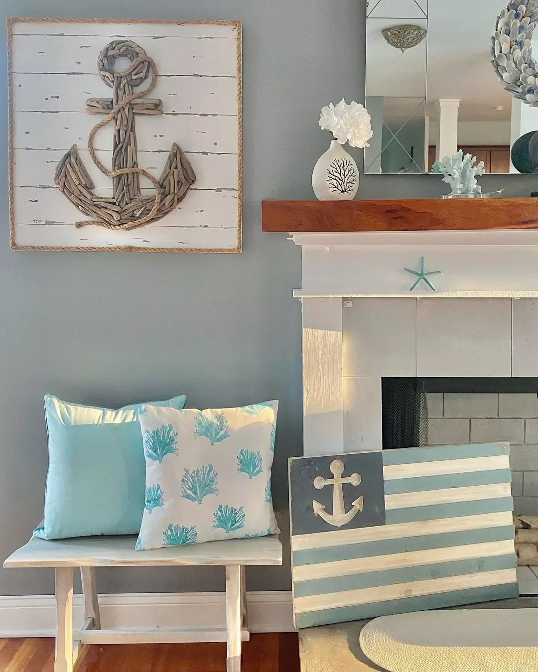 51 Creative Fireplace Mantel Decorating Ideas That Will Transform Your Living Space 14 Add Coastal Decor