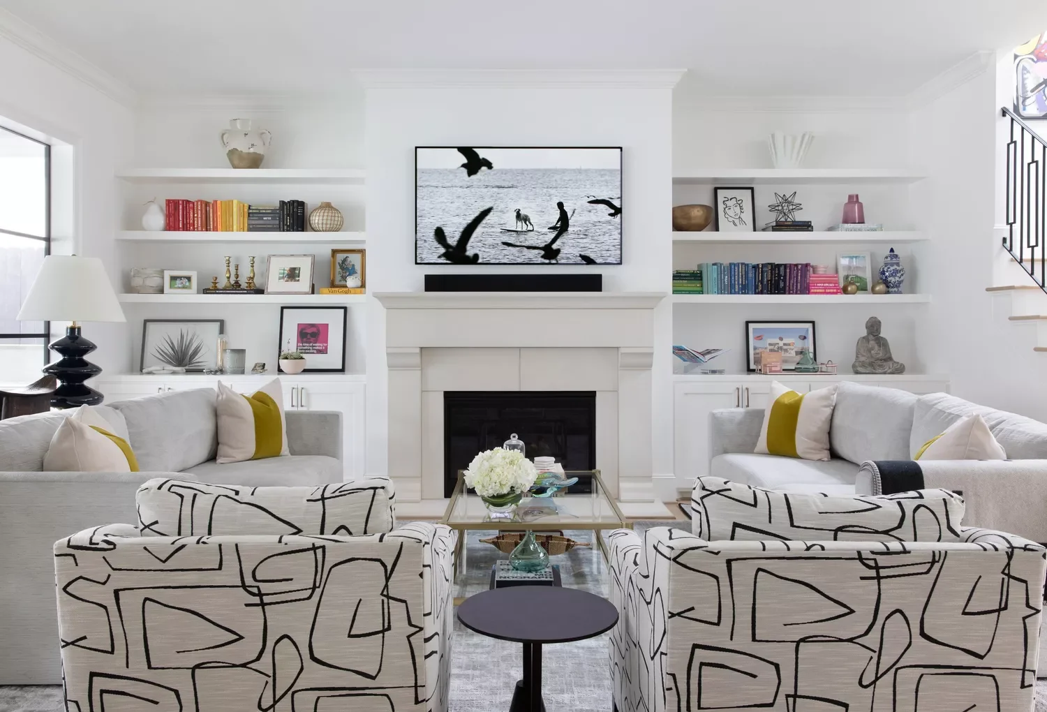 30 Stunning Black and White Living Room Ideas That Will Transform Your Space 12 Add Color With Decor