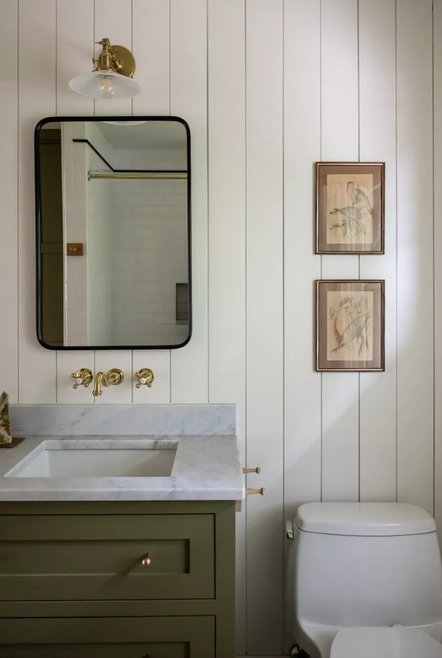 22 Simple White Bathroom Ideas That Make a Big Impact Add Color to the Vanity