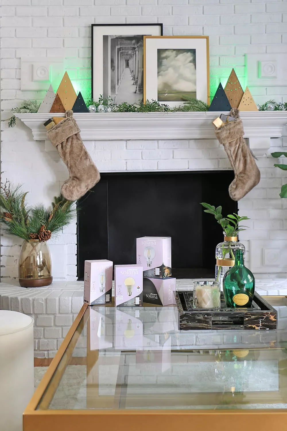 56 Magical Christmas Mantel Decorating Ideas to Transform Your Holiday Home 51 Add Colorful Lights