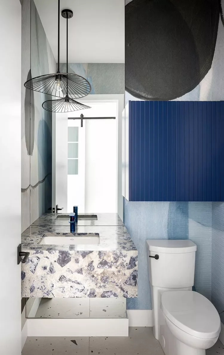 65 Clever Small Bathroom Ideas That Will Transform Your Tiny Space 30 Add Contemporary Flair