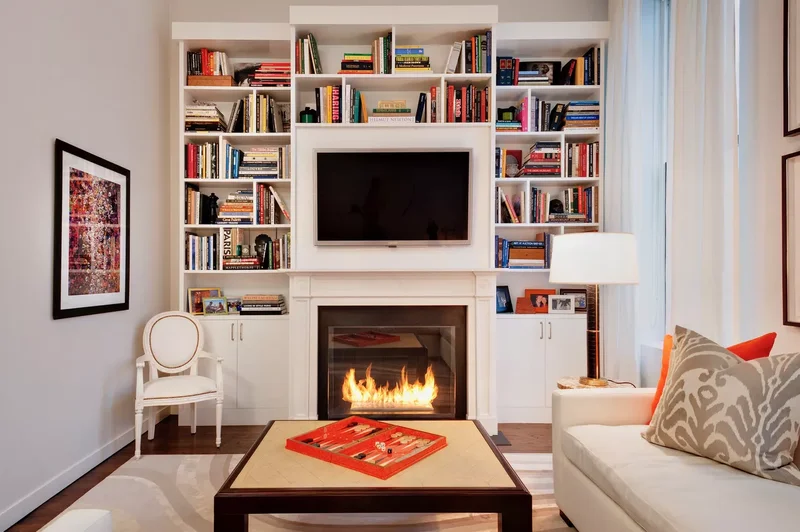 50 Beautiful Fireplace Ideas for Cozy, Elegant Spaces 17 Add Dynamic Shelving