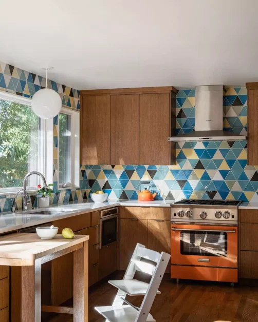 15 Stunning Midcentury Modern Tile Designs That Will Transform Your Home 14 Add Energy With Kitchen Color