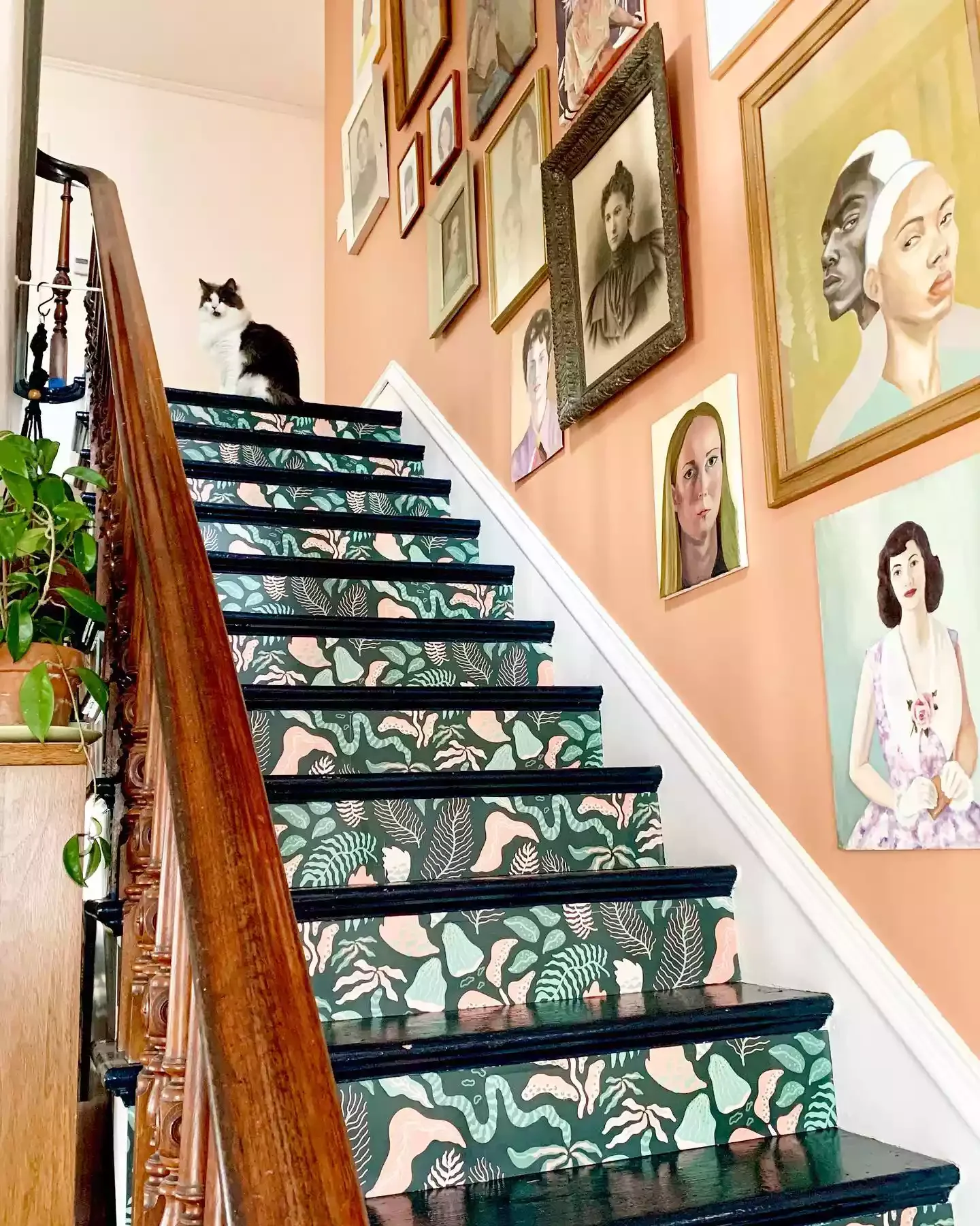 33 Creative Stair Riser Transformations That Will Elevate Your Home 27 Add Figurative Flora
