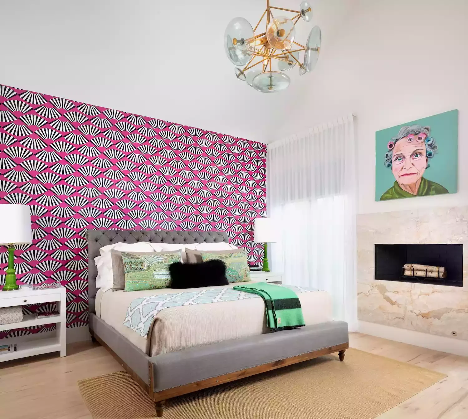 55 Stunning Bedroom Fireplace Ideas That Will Transform Your Sleep Sanctuary 42 Add Ironic Wall Art