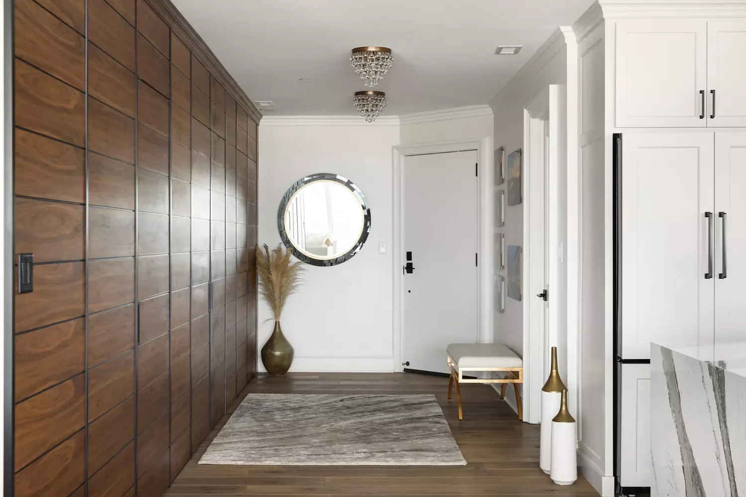 22 Contemporary Foyer Designs That Create Unforgettable First Impressions 12 Add Metallics