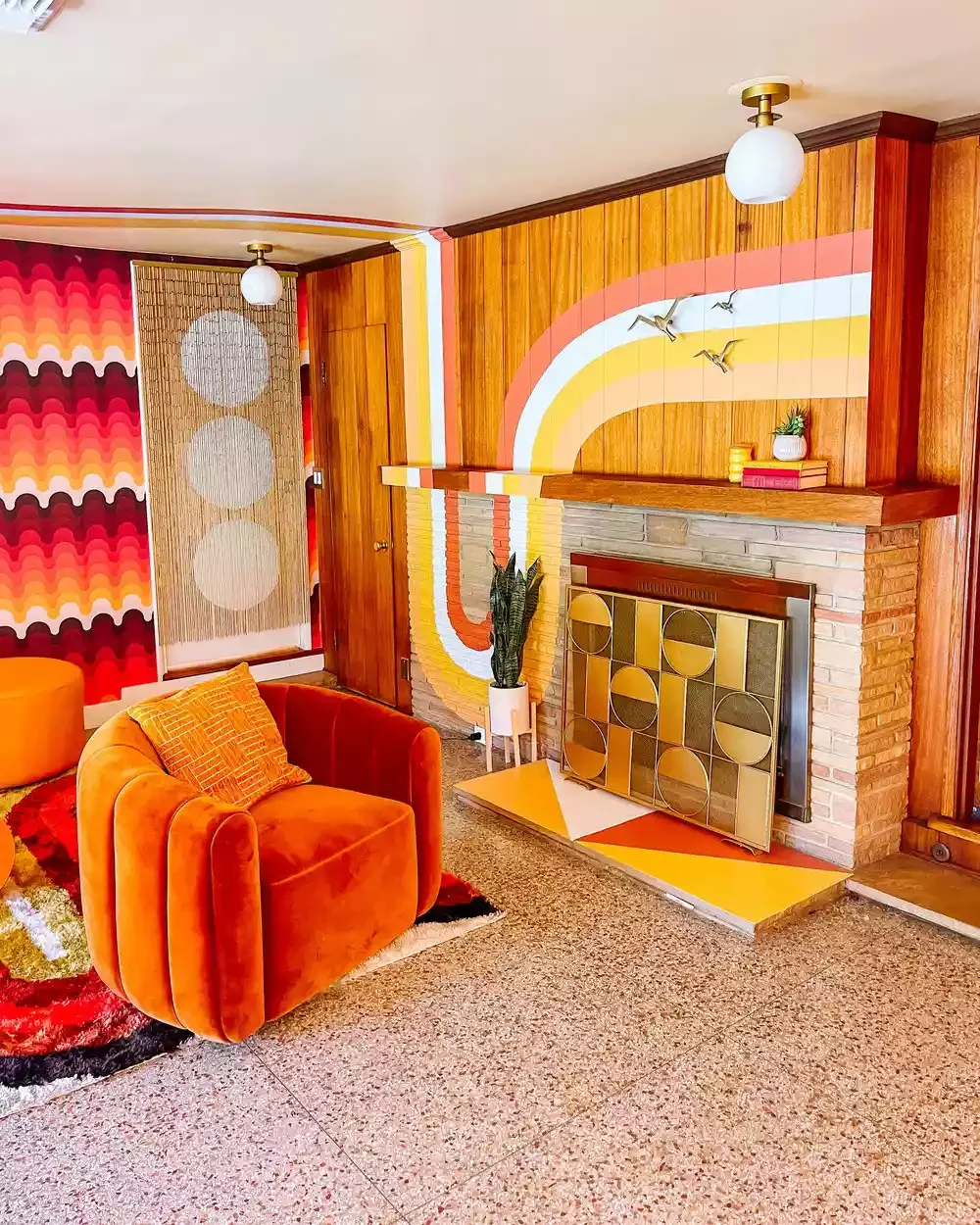 20 Stunning Fireplace Hearth Ideas That'll Transform Your Living Space 17 Add Midcentury Modern Color