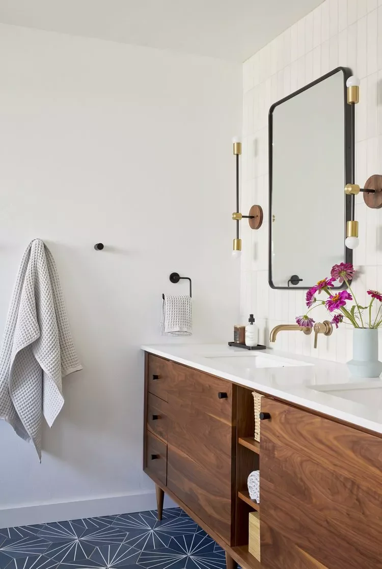 25 Stunning Bathroom Cabinet Ideas to Transform Your Space 17 Add Midcentury Vibes