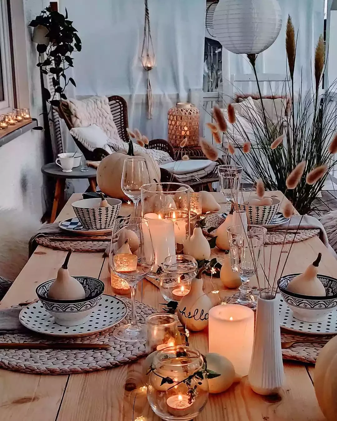 78 Beautiful Fall Table Decorating Ideas to Transform Your Seasonal Celebrations 69 Add Mood Lighting