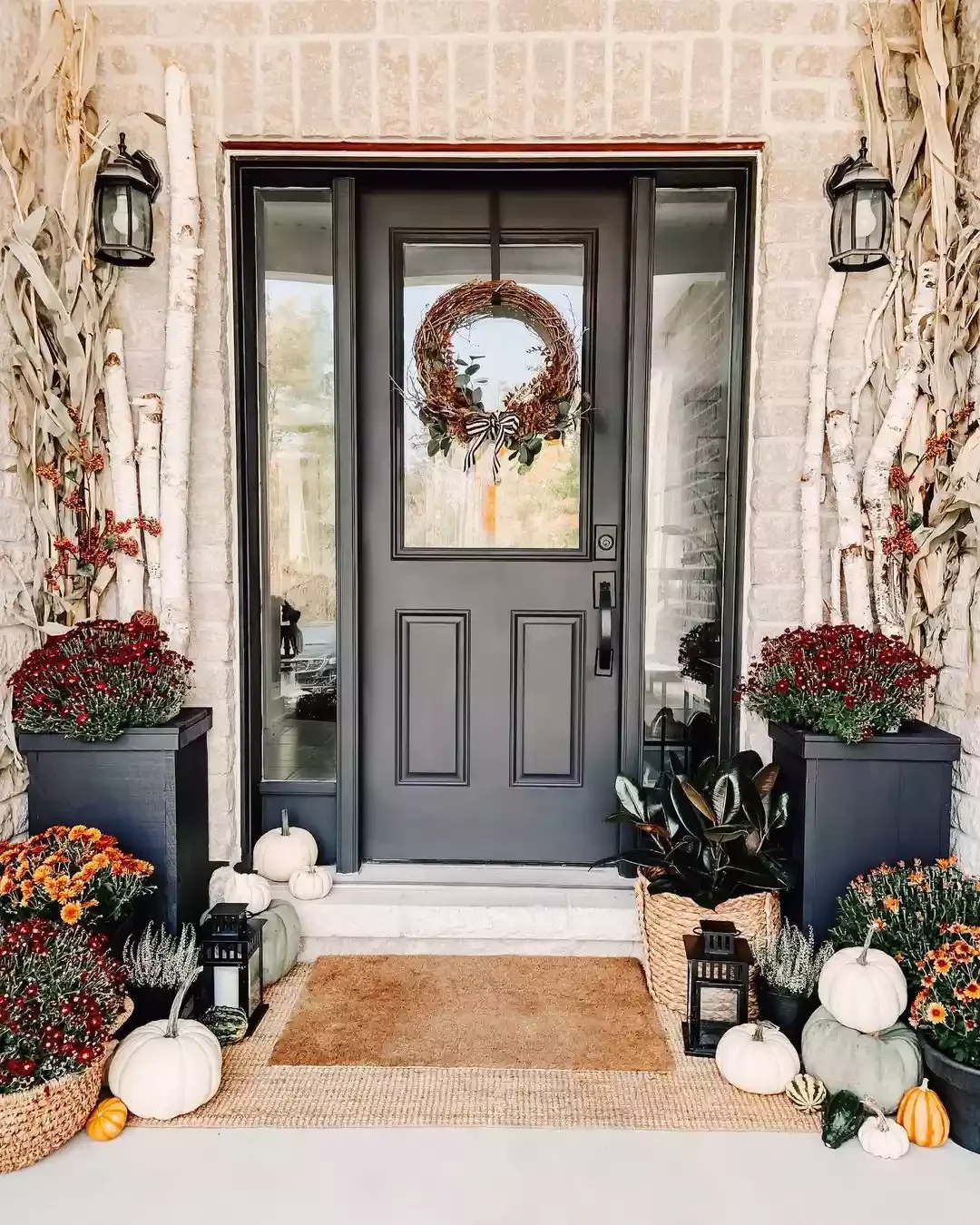 41 Beautiful Fall Outdoor Decorating Ideas to Transform Your Space This Season 24 Add Pops of Dark Red
