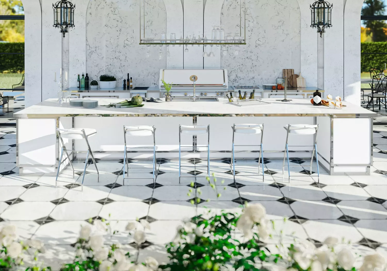 40 Stunning Outdoor Bar Ideas to Transform Your Backyard Entertainment Space 21 Add Retro Glamour