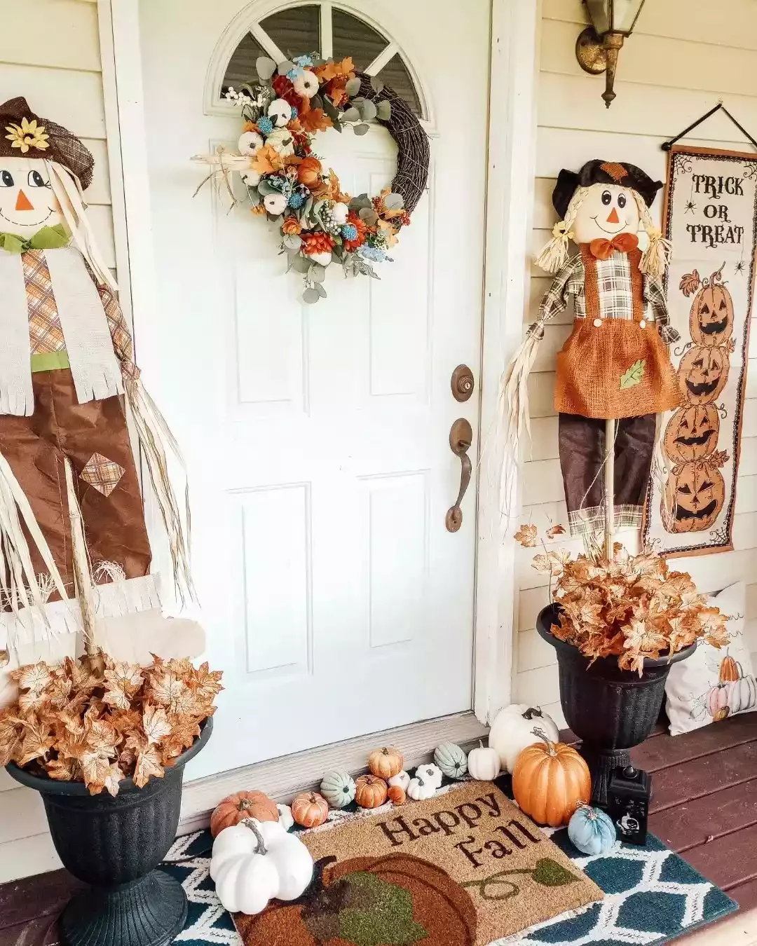 41 Beautiful Fall Outdoor Decorating Ideas to Transform Your Space This Season 30 Add Some Friendly Scarecrow Faces
