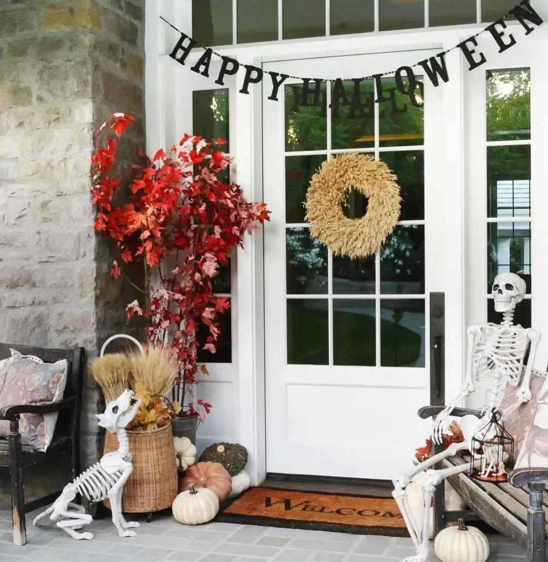 33 Spooktacular Halloween Front Porch Ideas That'll Make Your Home the Neighborhood's Must-See Destination 28 Add Some Skeleton Creatures