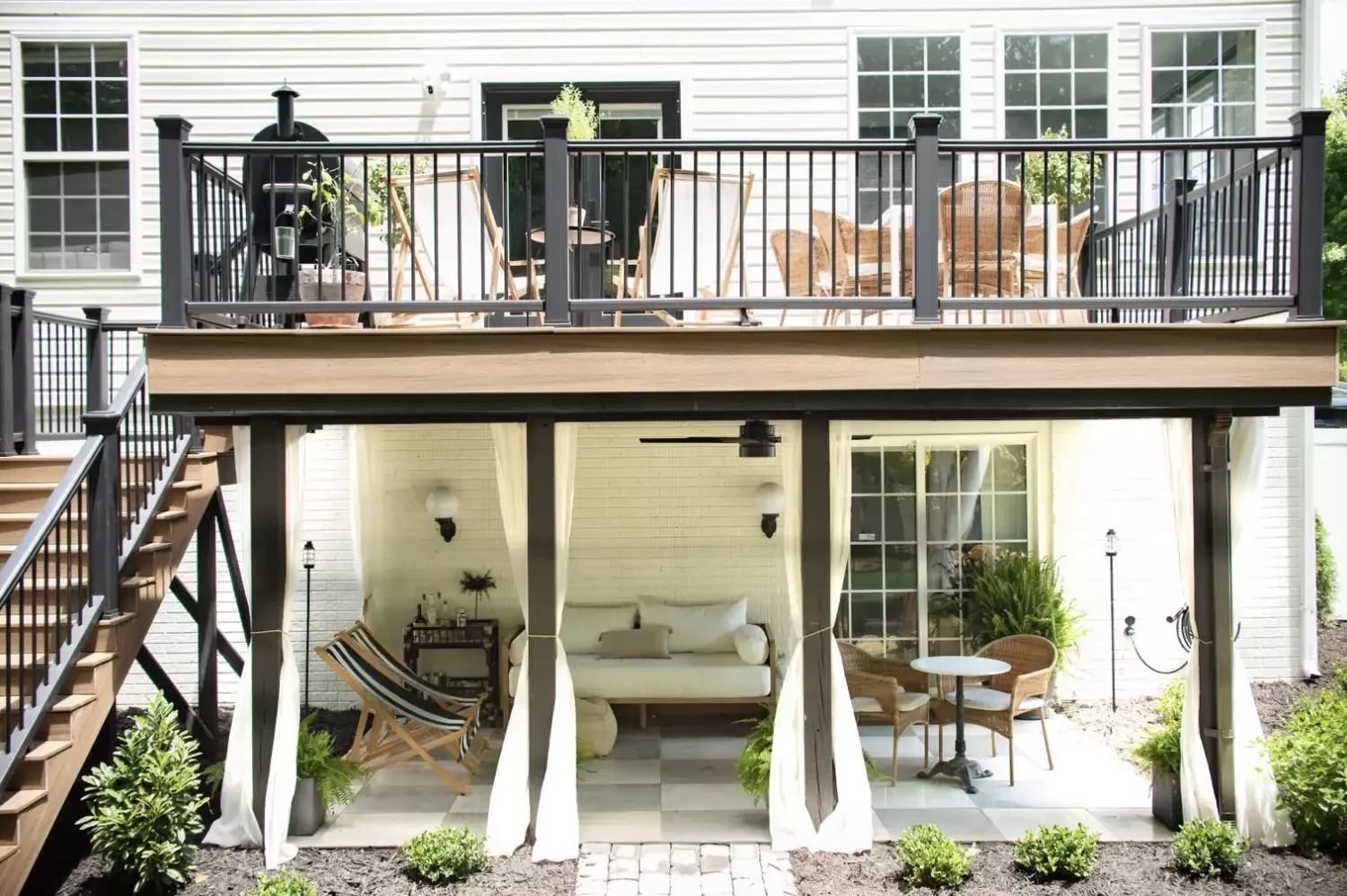 15 Surprising Deck Color Ideas That'll Transform Your Outdoor Space 12 Add Sophistication With Sharp Black Paint