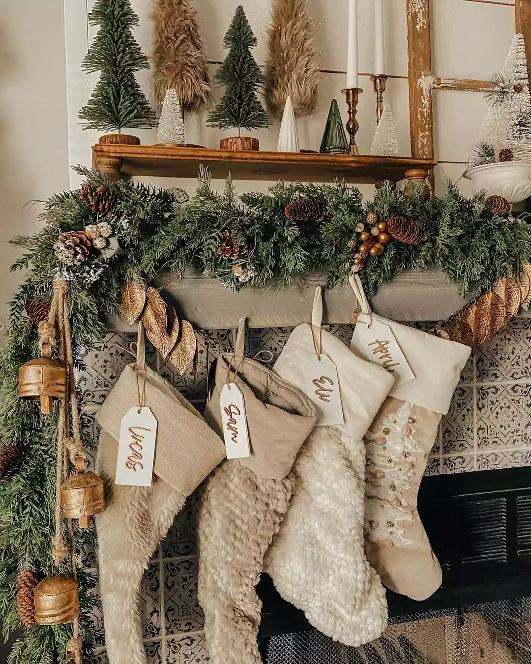 115 Stunning Christmas Decorating Ideas to Transform Your Home This Holiday Season Add Stocking Name Tags