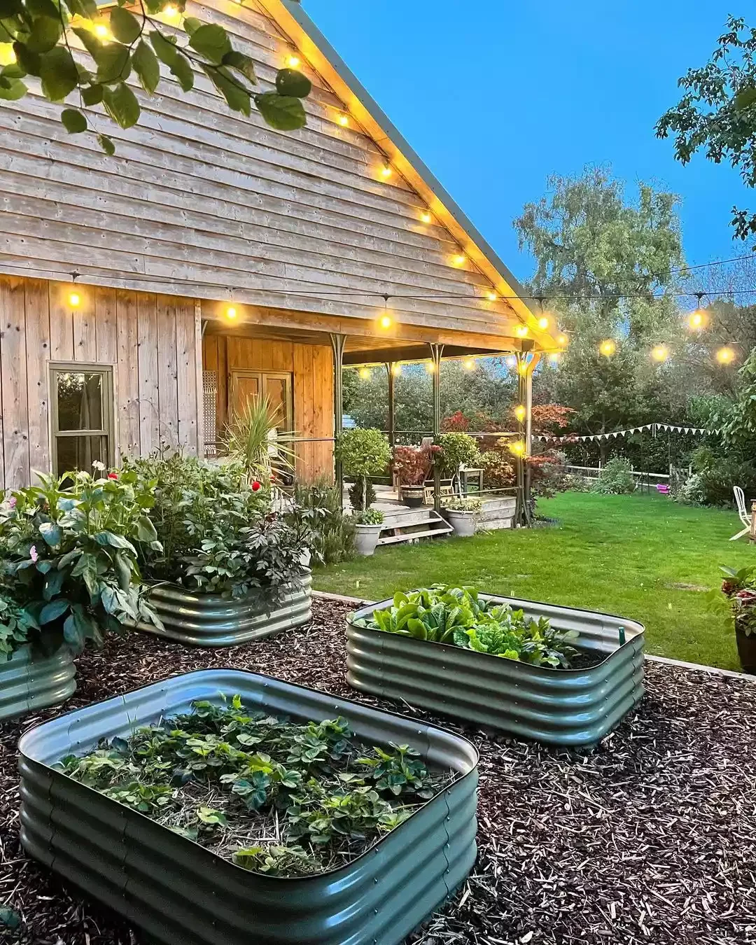 35 Enchanting Cottage Garden Ideas That Transform Your Outdoor Space Into a Magical Retreat Add String Lights