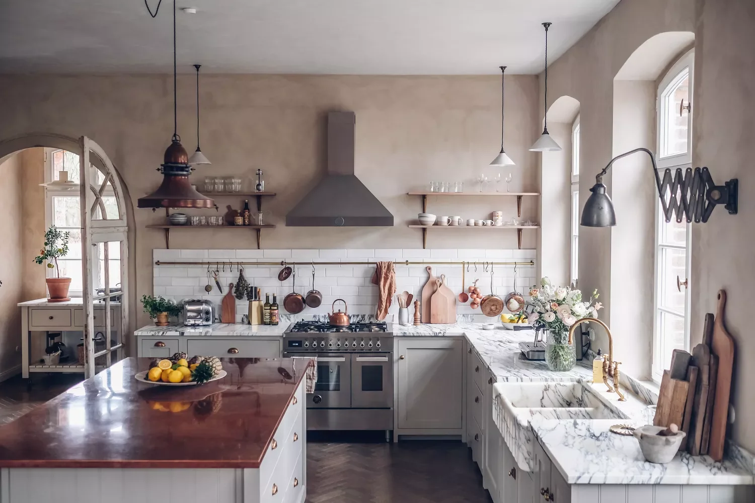 23 Cozy Country Kitchen Ideas That Create Instant Warmth 15 Add Texture to the Walls