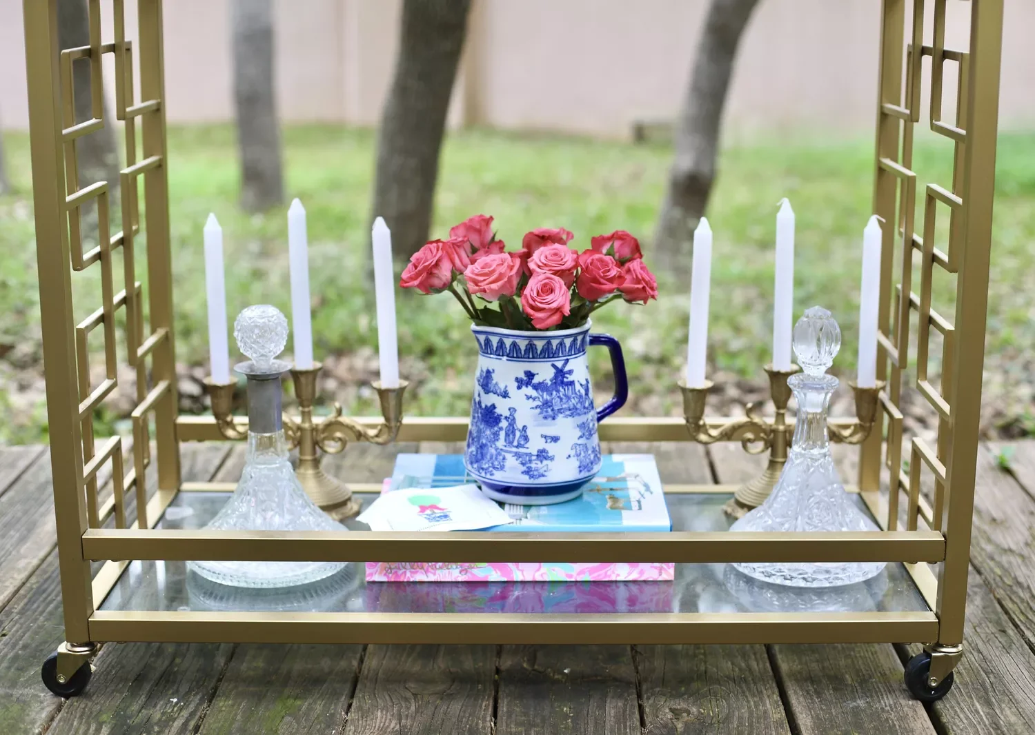 20 Brilliant Ways to Decorate Your Home with Candles 3 Add Vintage Glam to the Bar Cart
