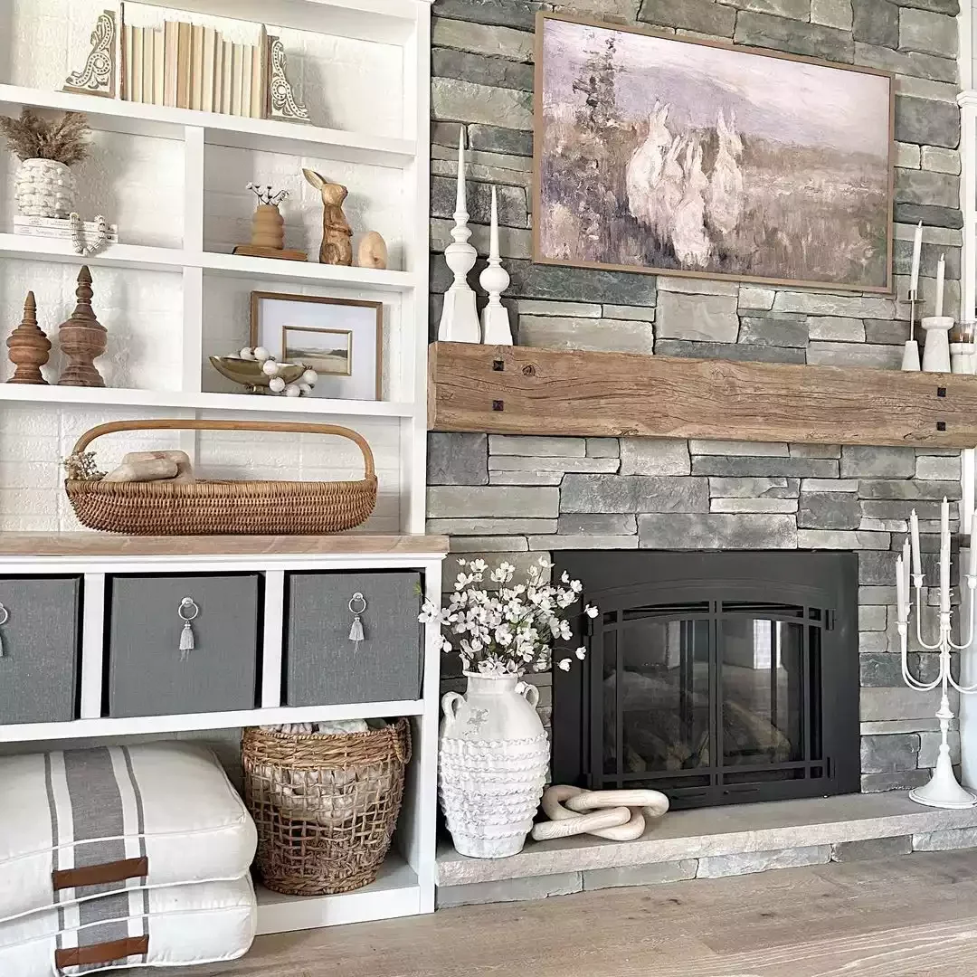 22 Beautiful Ways to Style Your Farmhouse TV Stand That'll Transform Your Space 5 Add Wooden Accents
