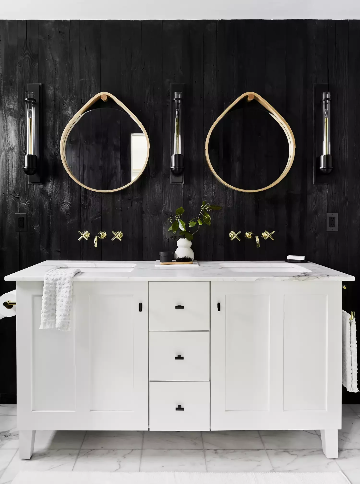 50 Dramatic Dark Bathroom Ideas to Transform Your Space 49 Add a Black Stain
