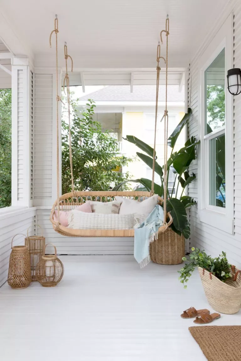 47 Stunning Small Front Porch Ideas That Transform Your Home's Curb Appeal 15 Add a Boho-Style Swing