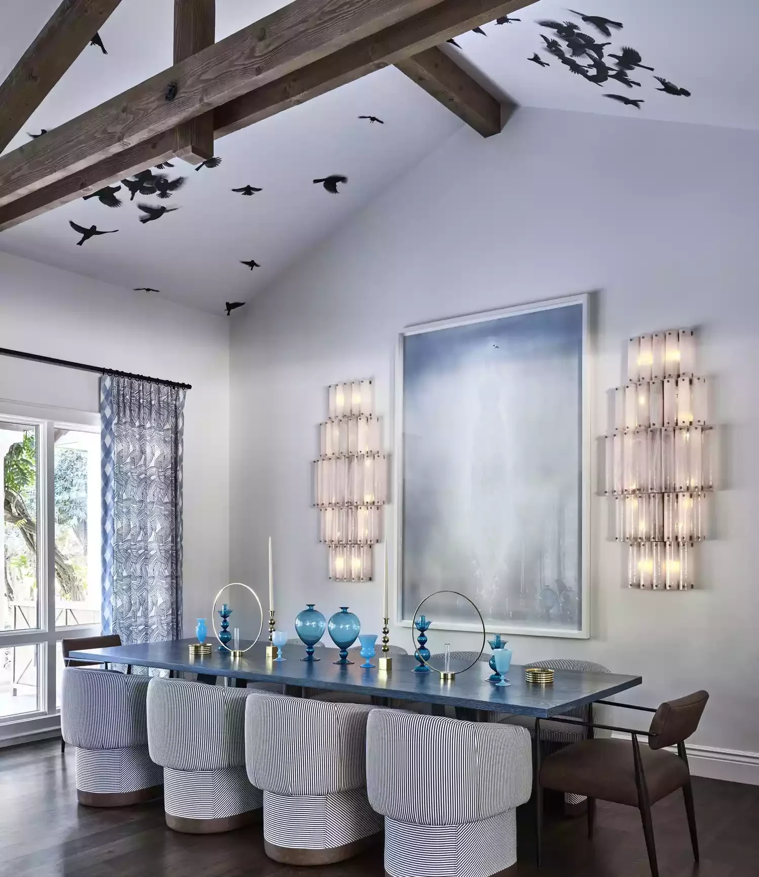 38 Stunning Ceiling Beam Ideas to Transform Your Home 6 Add a Ceiling Mural