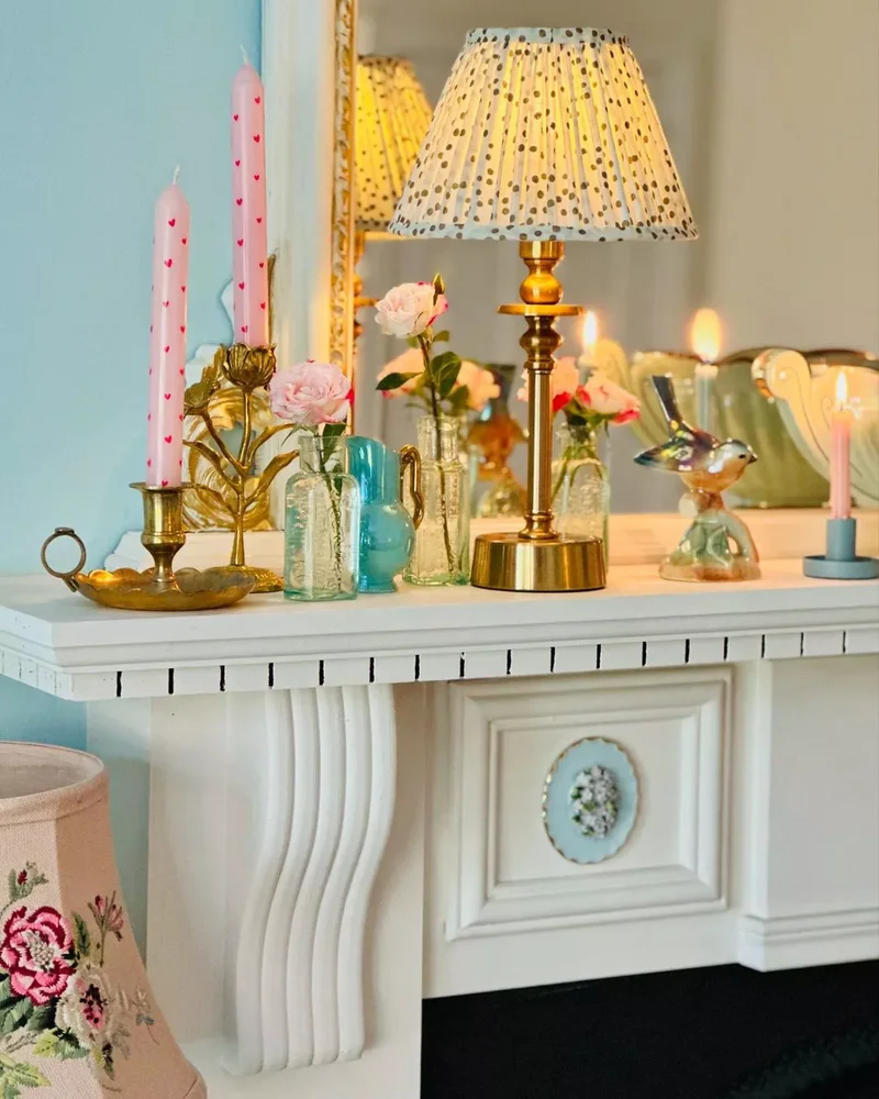 44 Beautiful Fireplace Mantel Styling Ideas 1 Add a Cordless Lamp