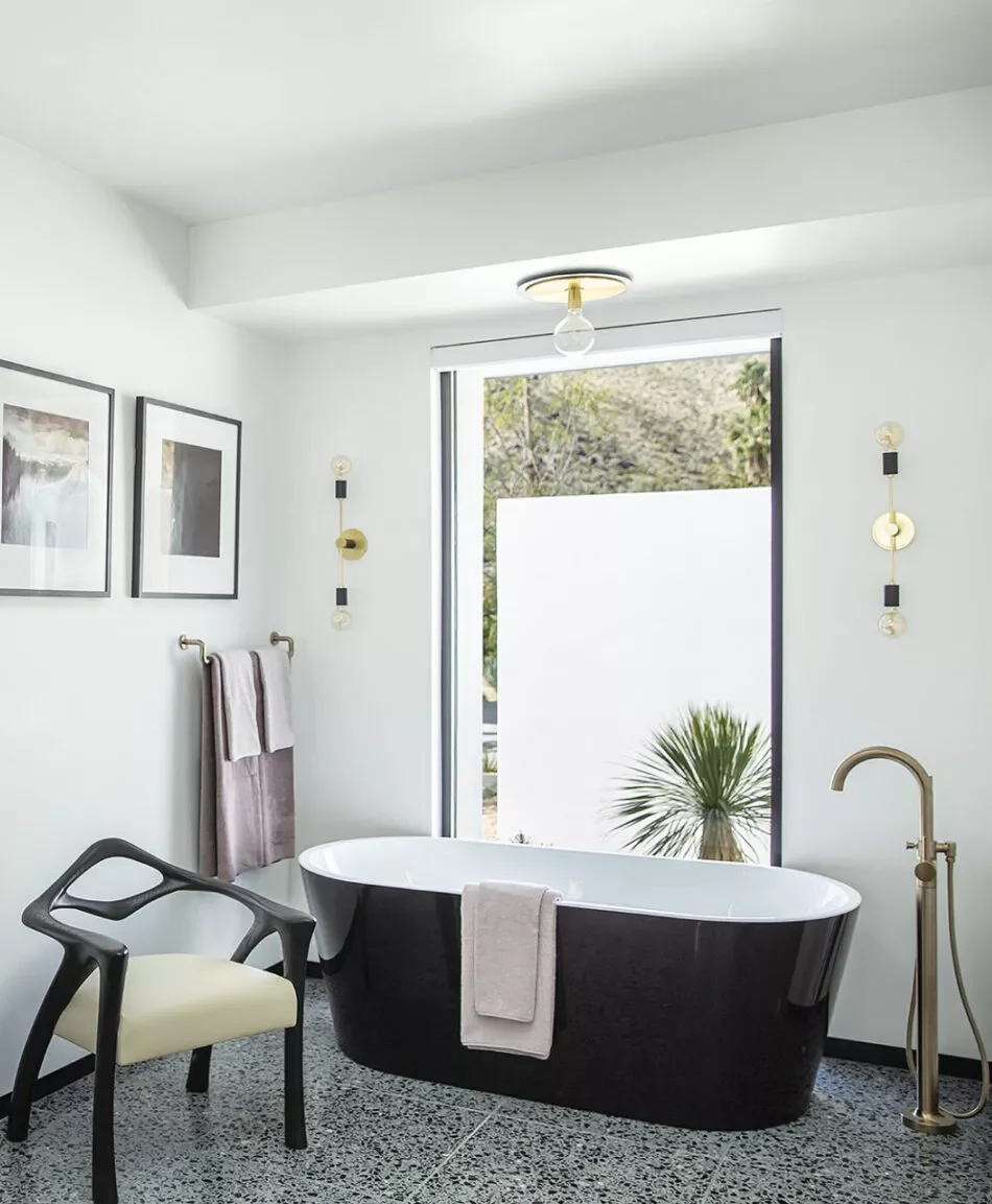 50 Dramatic Dark Bathroom Ideas to Transform Your Space 23 Add a Dark Standalone Tub