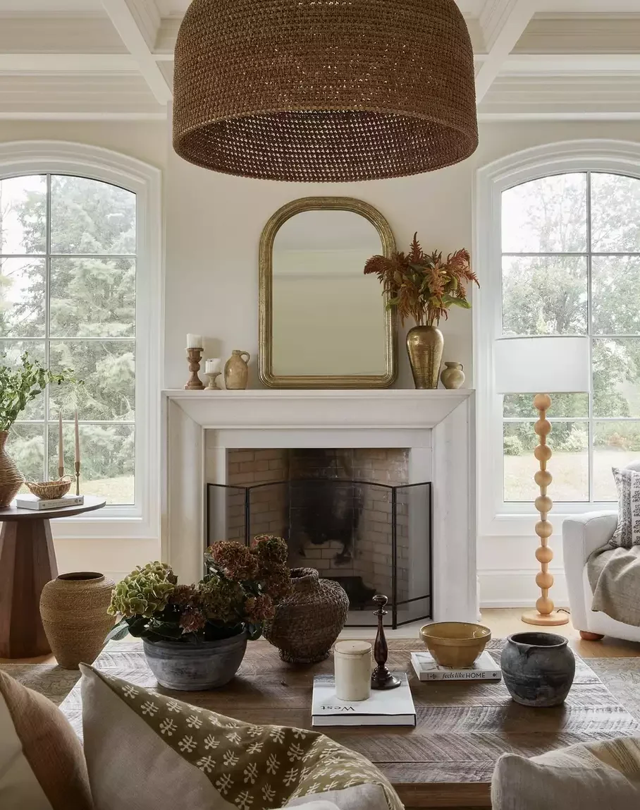 30 Enchanting Halloween Fireplace Mantel Ideas to Transform Your Space 6 Add a Dried Bouquet